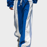 Tiana | Retro Athleisure Set with Sweatshirt and Wide-Leg Striped Trousers