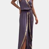 Donatella Jumpsuit with Gold Details and Wide Leg