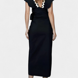 Fabiana Blouse com Folhos e Costuras Contrastantes