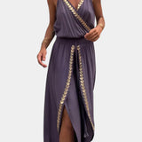 Donatella Jumpsuit with Gold Details and Wide Leg