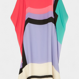 Elenora Kaftan with Geometric Pattern, Loose Fit, and Butterfly Mesh Fabric