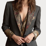 Gemma | Blouse com estampado floral vintage e contraste