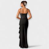 Bella - Vestido de cetim com corpete