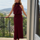 Νόπαλ | Αμάνικο Midi Φόρεμα με Ραμμένο Λαιμό