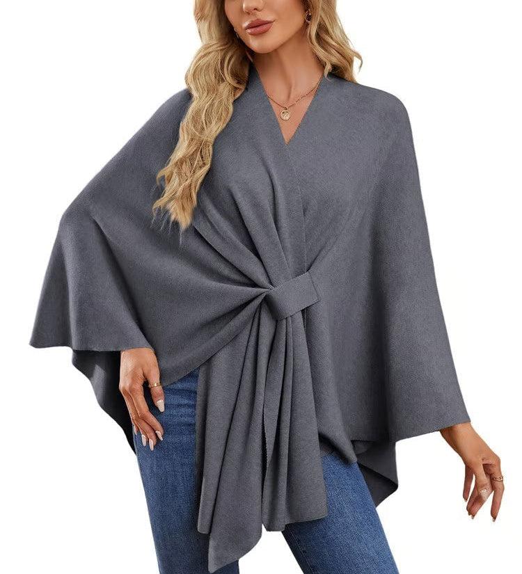 Maegan | Elegante xale tipo poncho com design frontal macio e aberto