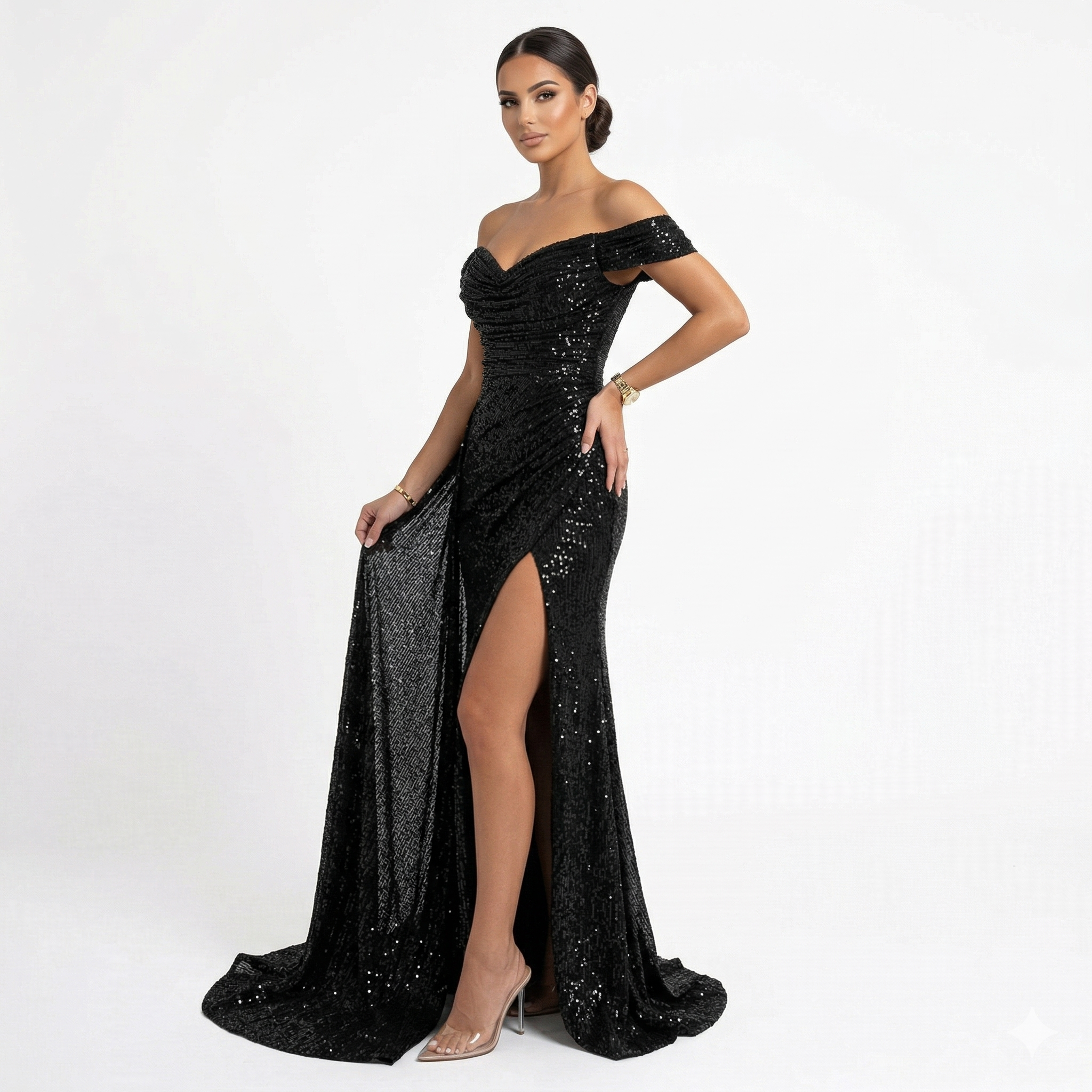 MAIA™ – Στράπλες Μάξι με Γκλίτερ