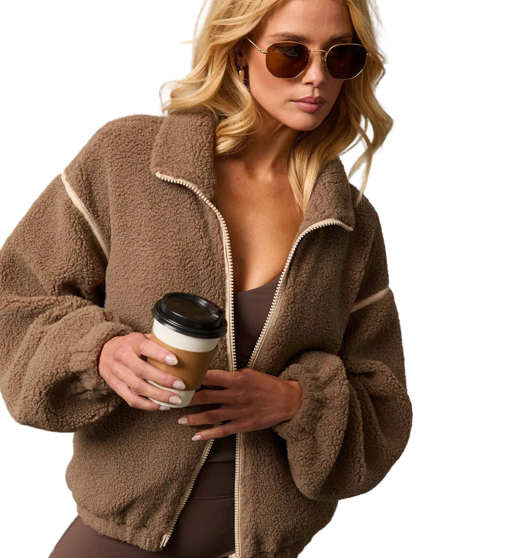 Hannah | Chill Whispers Shearling Jacket με Contrast Τελειώματα (Chill Whispers Contrast Trim Shearling Jacket)