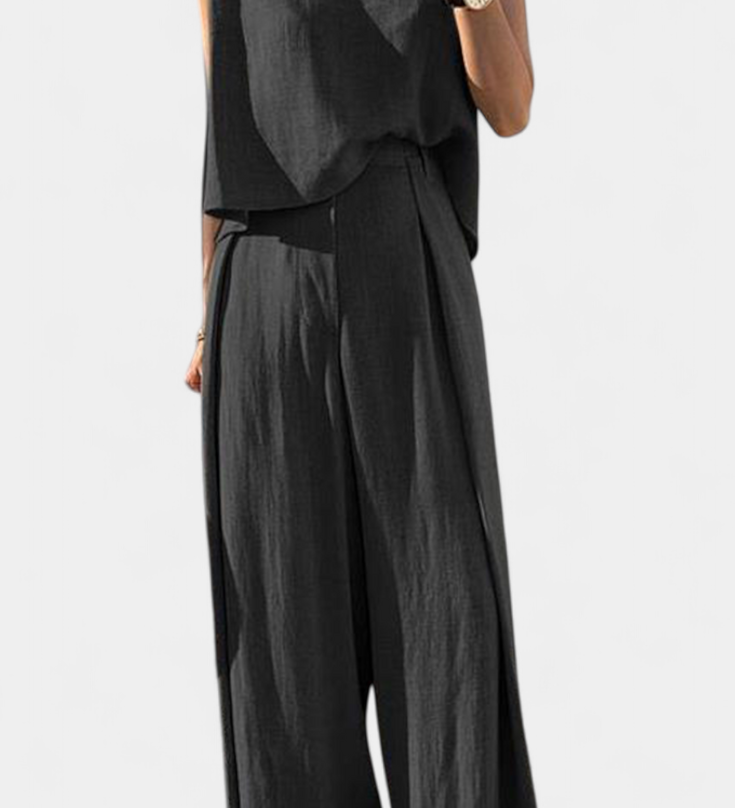 Lauren Two Piece Set with Wide Leg Trousers