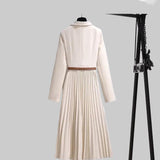 Novo Vestido Blazer Plissado Elegante