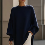 Camisola Poncho em Malha Folgada