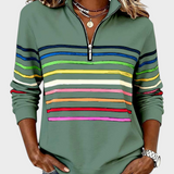 Marlen | Blouse with Half Zip and Rainbow