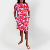 Vestido Midi Estampado De Manga Curta