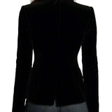 Mona - Velvet Blazer With Colorful Floral Embroidery
