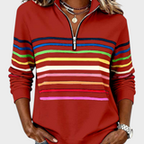 Marlen | Blouse with Half Zip and Rainbow