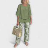 Conjunto Moderno com Blusa e Calças Confortáveis