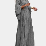 Anelia - Vestido Maxi Geométrico com Decote em V