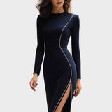 Alyana | Assimmetric Midi Dress with Zipper Detail