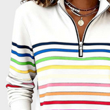 Marlen | Blouse with Half Zip and Rainbow
