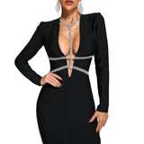 Hazel - Mini Bandage Φόρεμα με Στρας (Diamante Mini Bandage Dress)