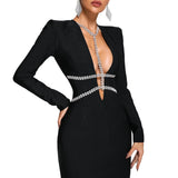 Hazel - Mini Bandage Φόρεμα με Στρας (Diamante Mini Bandage Dress)