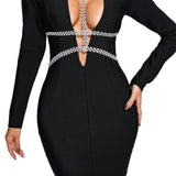 Hazel - Mini Bandage Φόρεμα με Στρας (Diamante Mini Bandage Dress)