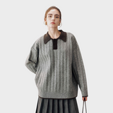 Rona | Camisola de malha com gola contrastante