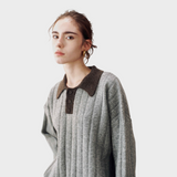 Rona | Camisola de malha com gola contrastante