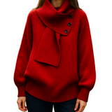Aurelia camisola de malha com gola de cachecol