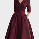 Gabriella | Elegant Midi Dress with Refined Details and Practical Pockets