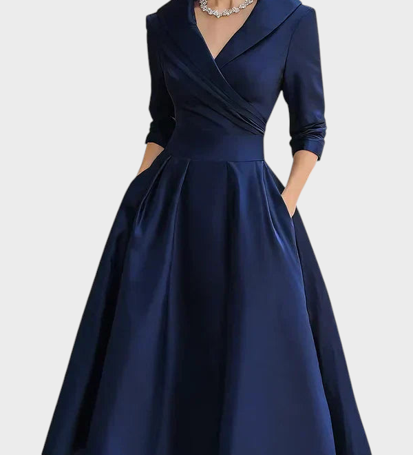 Gabriella | Elegant Midi Dress with Refined Details and Practical Pockets