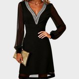 Rica | Slimming Dress with V-Neck and Inserts