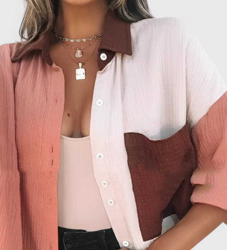 Juniper Button-Front Color Block Shirt
