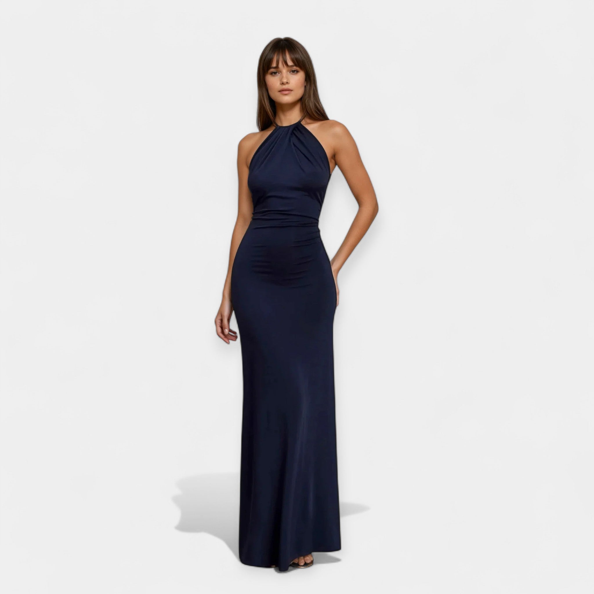 Maxi Vestido com Laço ao Pescoço