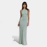 Maxi Vestido com Laço ao Pescoço