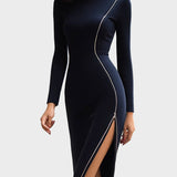 Alyana | Assimmetric Midi Dress with Zipper Detail