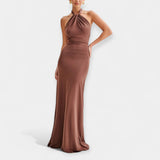 Maxi Vestido com Laço ao Pescoço
