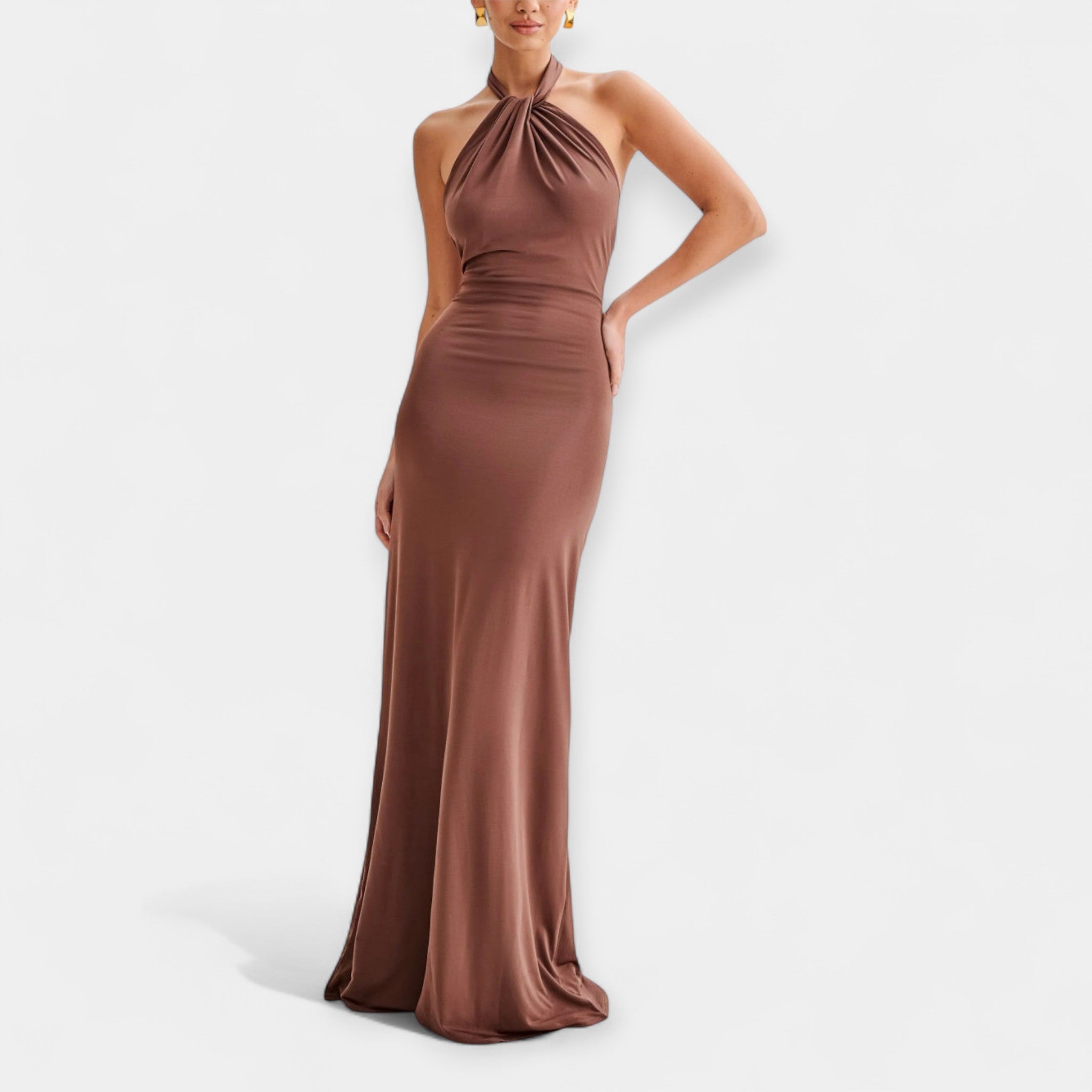 Maxi Vestido com Laço ao Pescoço