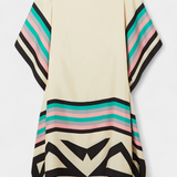 Elenora Kaftan with Geometric Pattern, Loose Fit, and Butterfly Mesh Fabric