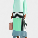 Elenora Kaftan with Geometric Pattern, Loose Fit, and Butterfly Mesh Fabric