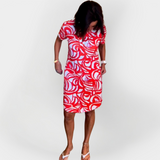 Vestido Midi Estampado De Manga Curta
