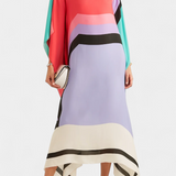 Elenora Kaftan with Geometric Pattern, Loose Fit, and Butterfly Mesh Fabric