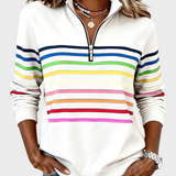 Marlen | Blouse with Half Zip and Rainbow