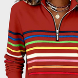 Marlen | Blouse with Half Zip and Rainbow