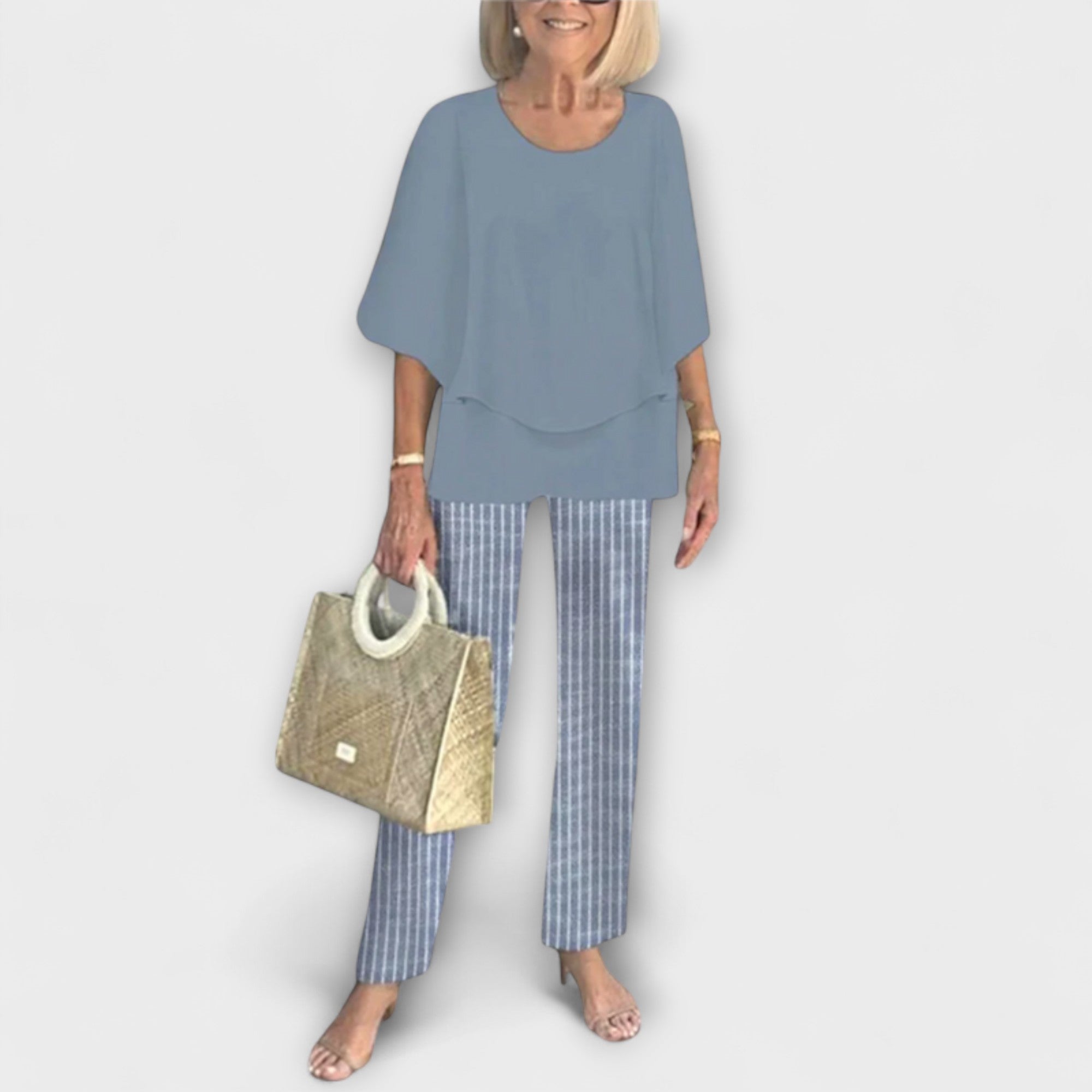 Conjunto Moderno com Blusa e Calças Confortáveis