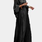 Anelia - Vestido Maxi Geométrico com Decote em V