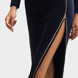 Alyana | Assimmetric Midi Dress with Zipper Detail