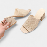 Christy Square Mesh Heeled Sandals