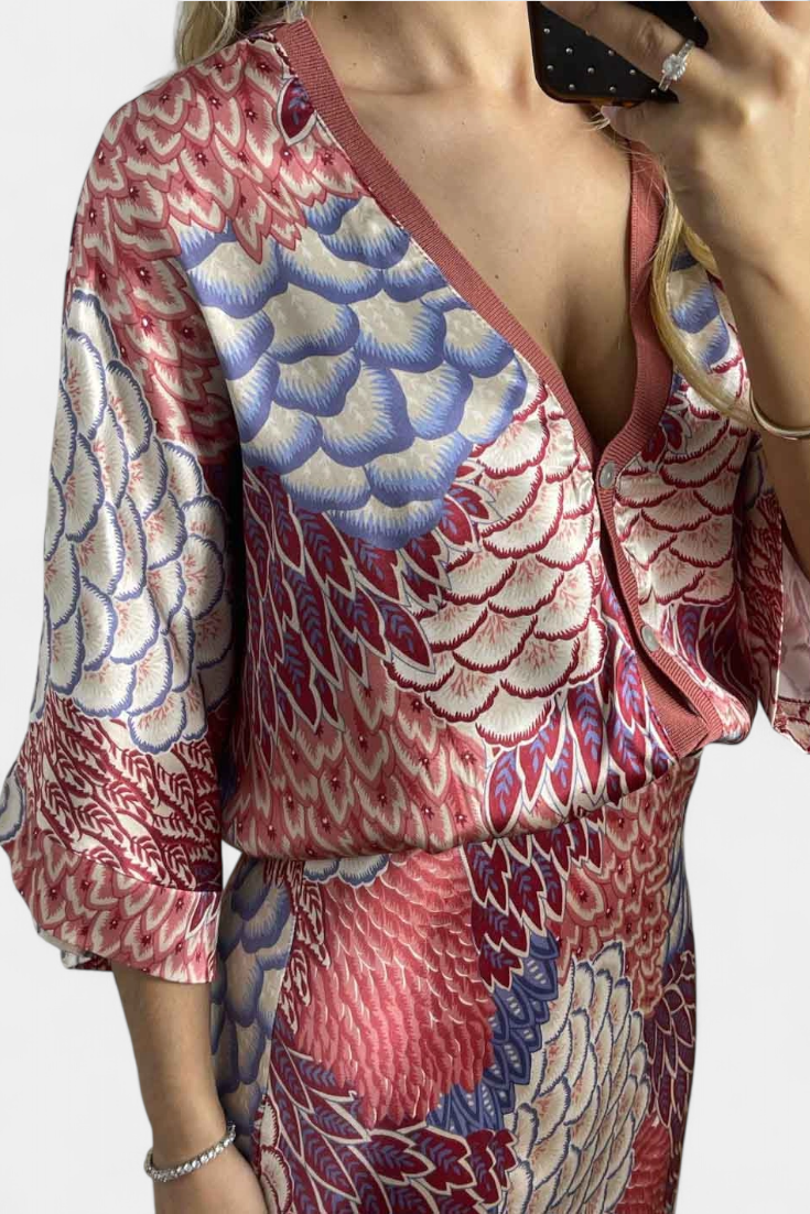 Shae Suave Conjunto com Blusa e Saia Sereia Floral