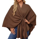 Maegan | Elegante xale tipo poncho com design frontal macio e aberto