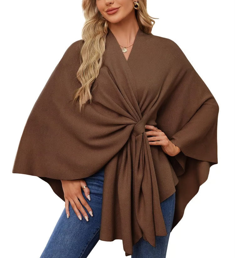 Maegan | Elegante xale tipo poncho com design frontal macio e aberto